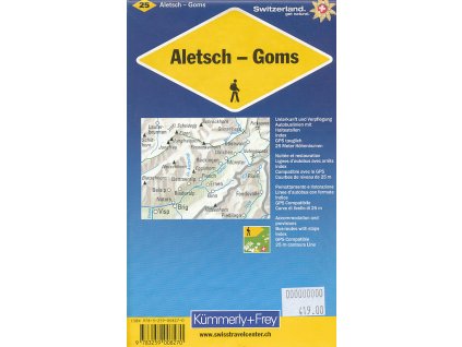 mapa Aletsch, Lotschental, Goms 1:60 t.