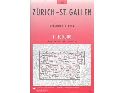 mapa Zürich,St.Gallen 1:100 t.