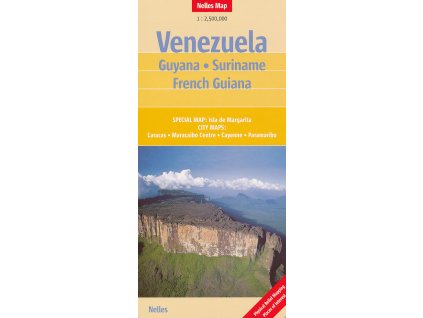 mapa Venezuela 1:2,5 mil. + Guyana, Fr. Guyana, Surinam