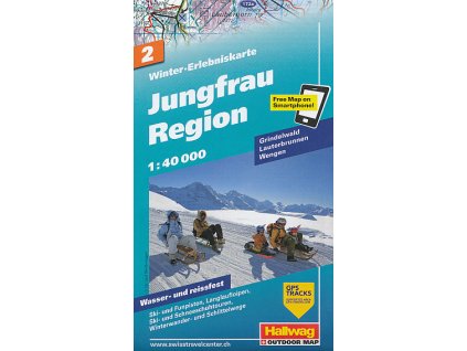 zimní mapa Jungfrau Region 1:40 t. laminovaná