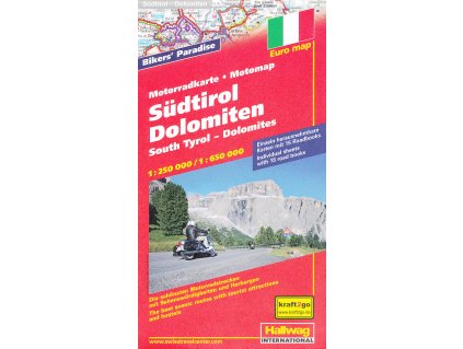 motorkářská mapa Sudtirol Dolomiten 1:250 t./1:650 t.