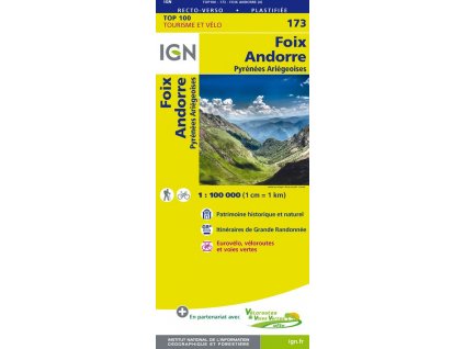 mapa Foix Andorre, Pyrénées Ariégeoises 1:100 t.  voděodolná
