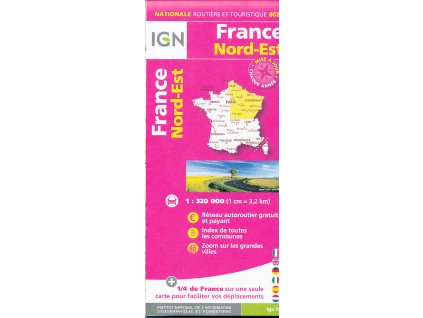 mapa France Nord-Est 1:320 t. (severovýchod Francie)