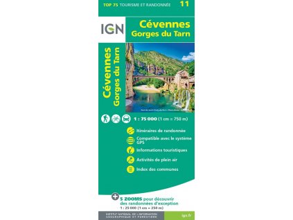 mapa Cévennes Gorges du Tarn 1:75 t.