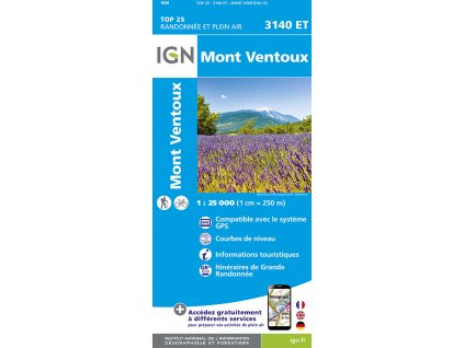 mapa Mont Ventoux 1:25 t.