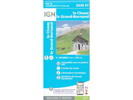 mapa La Cluzas le Grand-Bornand 1:25 t.