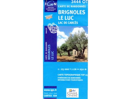 mapa Brignoles. Le Luc, Lac de Carcés 1:25 t.