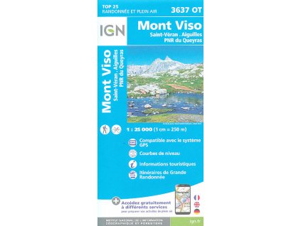 mapa Mont Viso, Saint-Véran, Aiguilles 1:25 t. (NP Queyras)