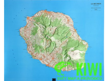 nástěnná mapa Reunion - reliéfní, 96x79 cm