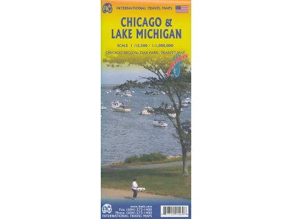 plán Chicago 1:12,5 t., Lake Michigan 1:1 mil.  ITM  voděodolná