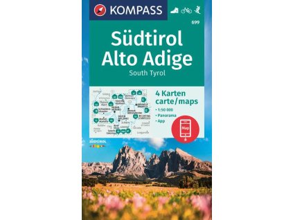 Südtirol, Alto Adige, Jižní Tyrolsko - set 4 map (Kompass 699)