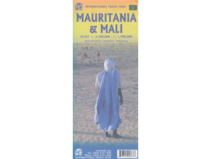 mapa Mali 1:1,9 mil.,Mauritania 1:2,2 mil.