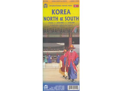 mapa North Korea 1:830 t., South Korea 1:550t.  voděodolná