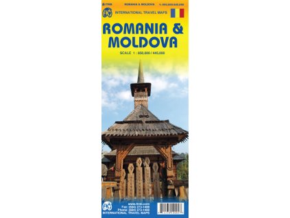mapa Romania, Moldova 1:850 t., 1:445 t. ITM