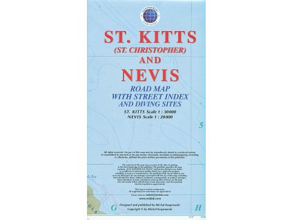 mapa St.Kitts,Nevis 1:30 t., 1:20 t.