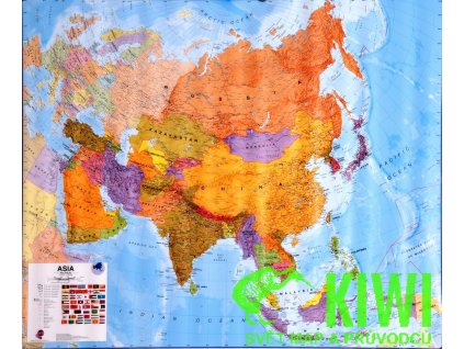 nástěnná mapa Asia - papír, 120x100 cm