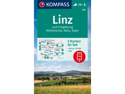Linz a okolí, Mühlviertel, Wells, Steyr (Kompass č. 202)