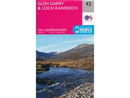 mapa Glen Garry, Loch Rannoch, Loch Laggan (Skotsko) 1:50 t.