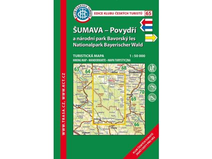 Šumava -  Povydří a Národní park Bavorský les -  mapa KČT č.65