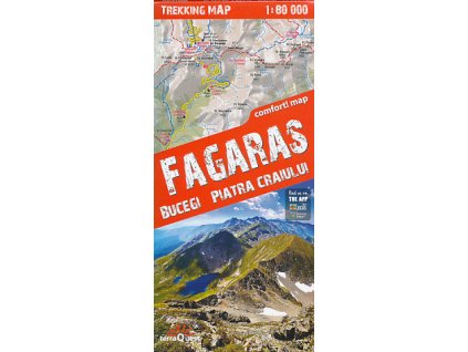 mapa Fagaraš,Bucegi,Piatra Craiului 1:80 t. lamino