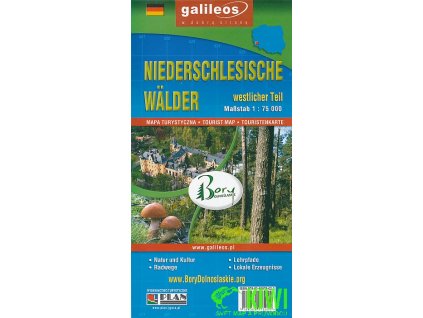 mapa Bory Dolnoslaskie západ/Niederschlesische Wälder westliche