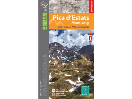 mapa Pica ď Estats, Mont-roig, Vall Ferrera, Vall de Cardós 1:2