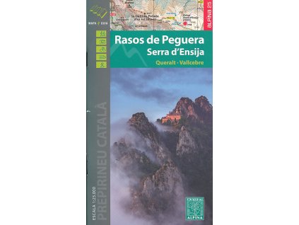 mapa Rasos de Peguera, Serra d´Ensija, Queralt, Vallcebre, Berg