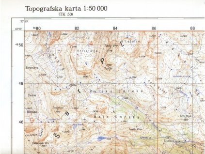 topografická mapa Šar planina - Gostivar 2, 1:50 t.