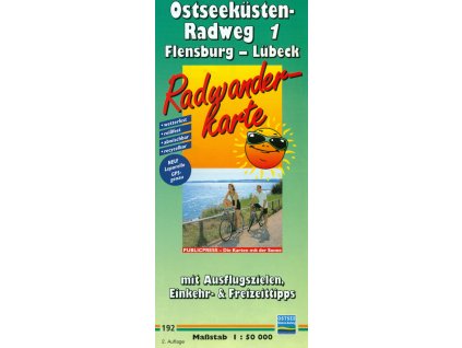 cyklomapa Ostseekusten Radweg 1, Flensburg - Lubeck 1:50 t.