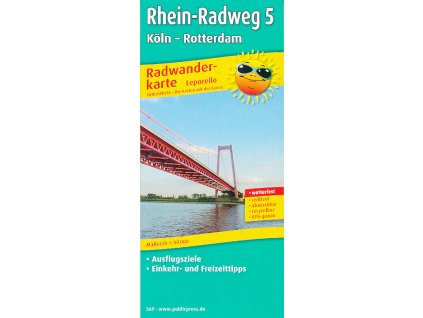 cyklomapa Rhein Radweg 5,Koln-Rotterdam 1:50 t. laminovaná