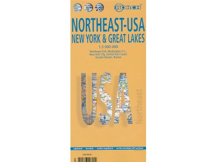 mapa USA northeast, Great Lakes 1:3 mil. laminovaná