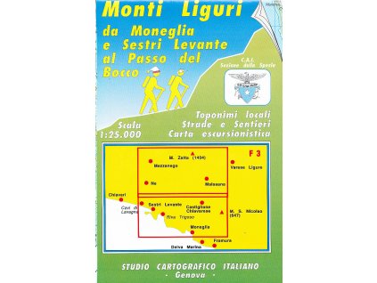 mapa Monti Liguri,Moneglia,Levante 1:25 t.