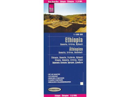 mapa Ethiopia, Eritrea, Somalia, Djibouti 1:1,8 mil.  voděodoná