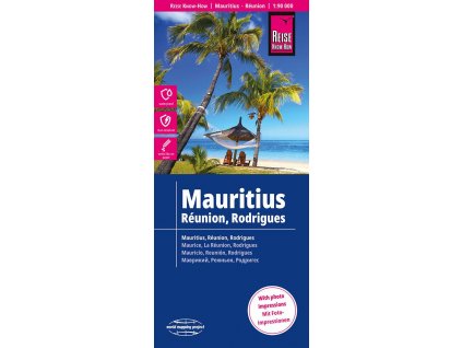 mapa Mauritius, Reunion, Rodrigues 1:90 t.