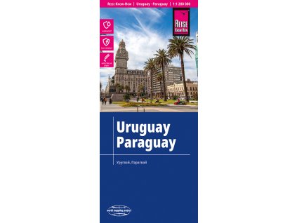 mapa Uruguay,Paraguay 1:1,2 mil.  voděodolná