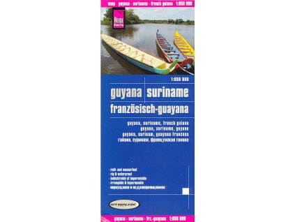 mapa Guyana,Suriname,French Guiana 1:850 t. voděodolná