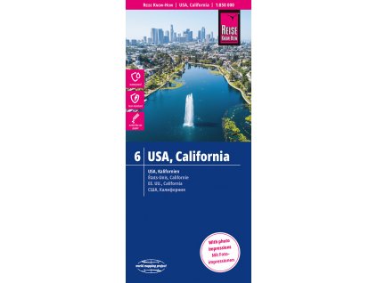 mapa USA California (Kalifornie, č.6)  1:850 t. voděodolná