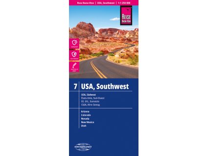 mapa USA southwest (č.7) 1:1,25 mil. voděodolná