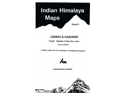 mapa Jammu a Kasmir-Kargil, Zanskar, Nun-Kun 1:200 t.