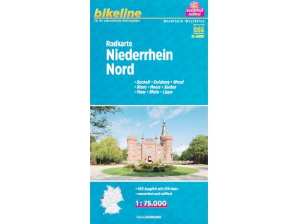 cyklomapa Niederrhein Nord 1:75 t.  voděodolná