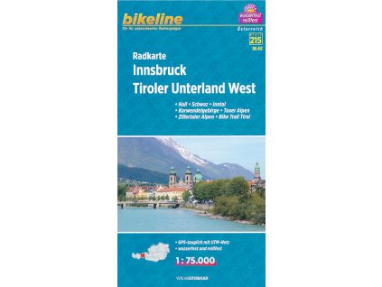 cyklomapa Innsbruck, Tiroler unterland west 1:75 t.