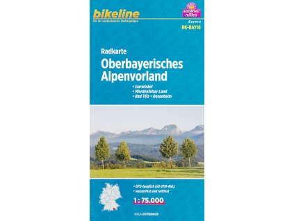 cyklomapa Oberbayerisches Alpenvorland 1:75 t.  voděodolná