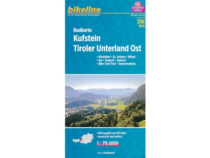 cyklomapa Kufstein, Tiroler Unterland ost 1:75 t.  voděodolná