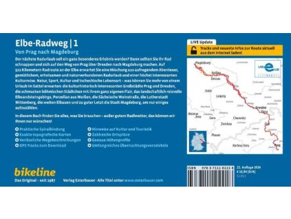 cykloprůvodce Elbe-Radweg 1 Praha-Magdeburg 1:75 t. německy