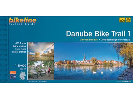 cykloprůvodce Danube Bike Trail 1, Donaueschingen-Passau, 1:50