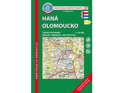 Haná -  Olomoucko -  mapa KČT č.57