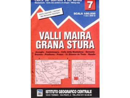 mapa Valli Maira, Grana Stura 1:50 t. IGC č.7