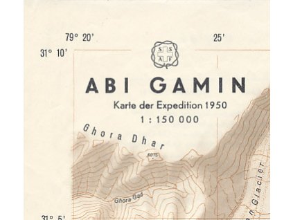 mapa Abi Gamin 1:150 t. (Tibet,Garhwal)