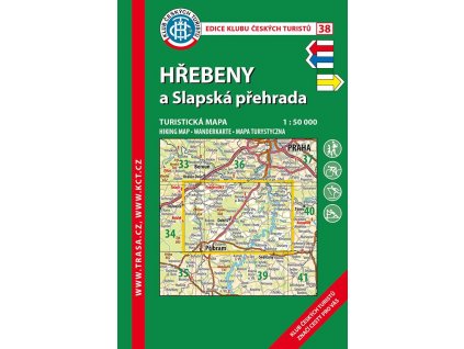 Hřebeny a Slapská přehrada -  mapa KČT č.38