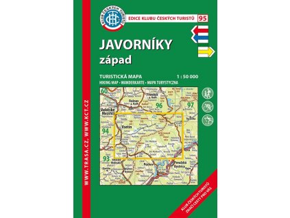 Javorníky západ -  mapa KČT č.95